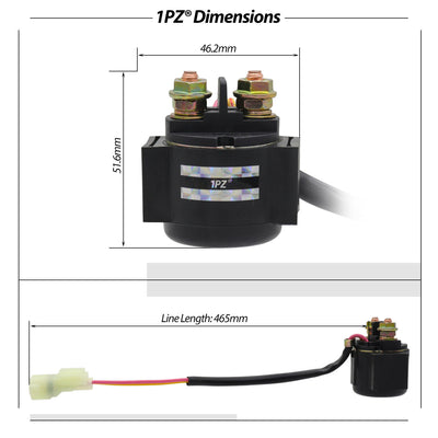 1PZ Starter Motor & Relay Solenoid Replacement for Honda Recon TRX250 Fourtrax Sportrax 250 ES TE TM R X 1985-1992 1997-2020