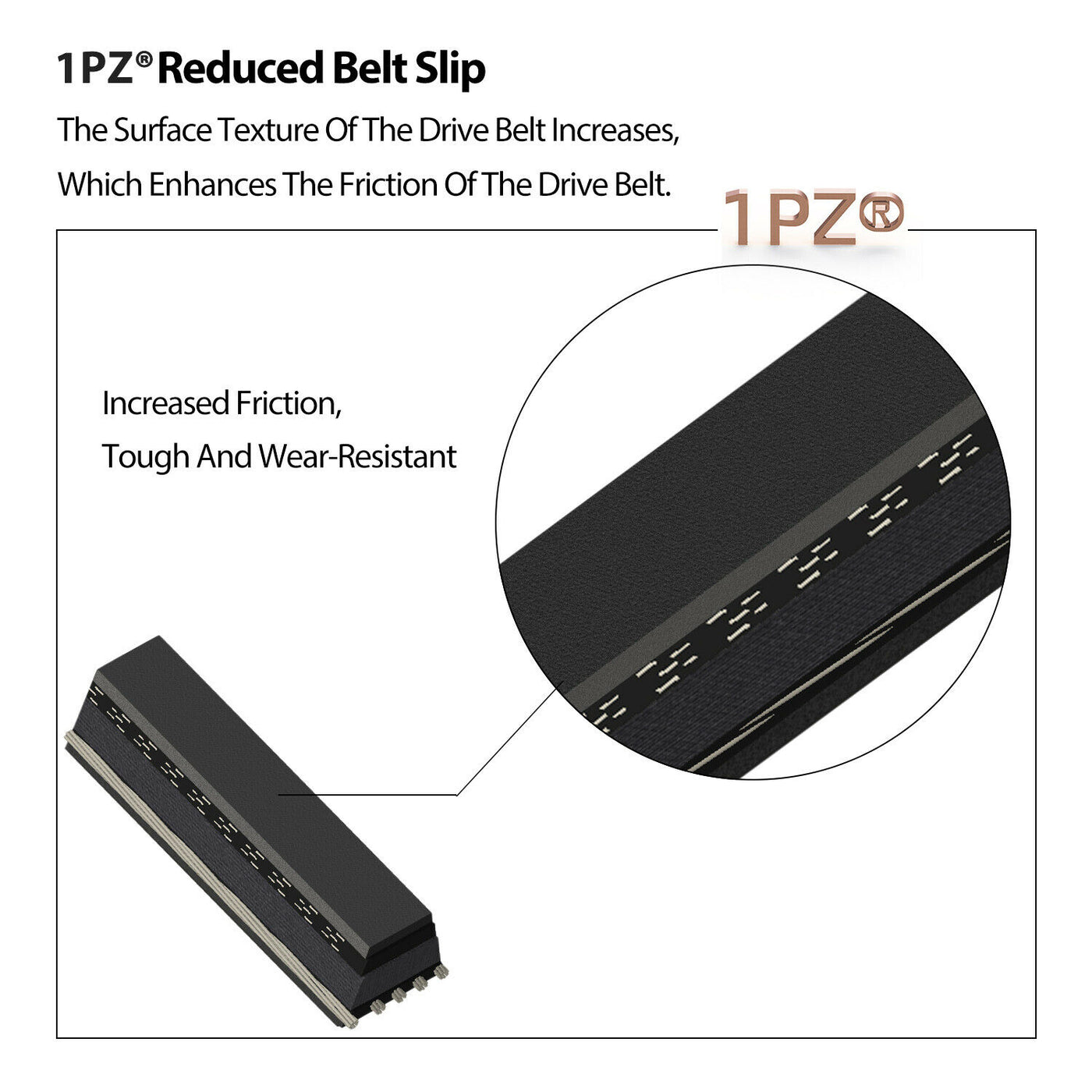 1PZ Starter Belt & Clutch Drive Belt Replacement for Yamaha G2 G5 G8 G9 G11 G14 Golf Cart J55-G6241-00-00 JN6-H1173-00