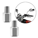 1PZ M8M-001 Mirror Adapters 10mm female to 8mm male Chrome for Motorcycle ATV Scooter Pit Dirt-Bike Mini-Bike (Pack of 2)