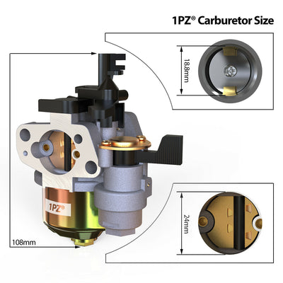 1PZ Carburetor Carb Replacement for Honda HS522 HS55 HS521 HS55K1 HS55K2 snowblower Coleman PowerSports CT200U CT200U-EX Trail200 Baja Mini Bike MB200 MB165 Warrior Heat 196cc 6.5hp 163cc 5.5hp HT65 WR65 Carb