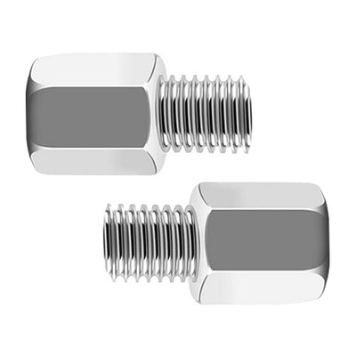 1PZ Mirror Adapters 10mm female to 8mm male Chrome for Motorcycle ATV Scooter Pit Dirt-Bike Mini-Bike (Pack of 2)