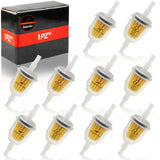 1PZ KHX-F01 Premium 1/4" and 5/16" inch Universal Fuel Filter Barbed Clear Replacement for Honda Kohler John Deere Toro (Pack of 10)