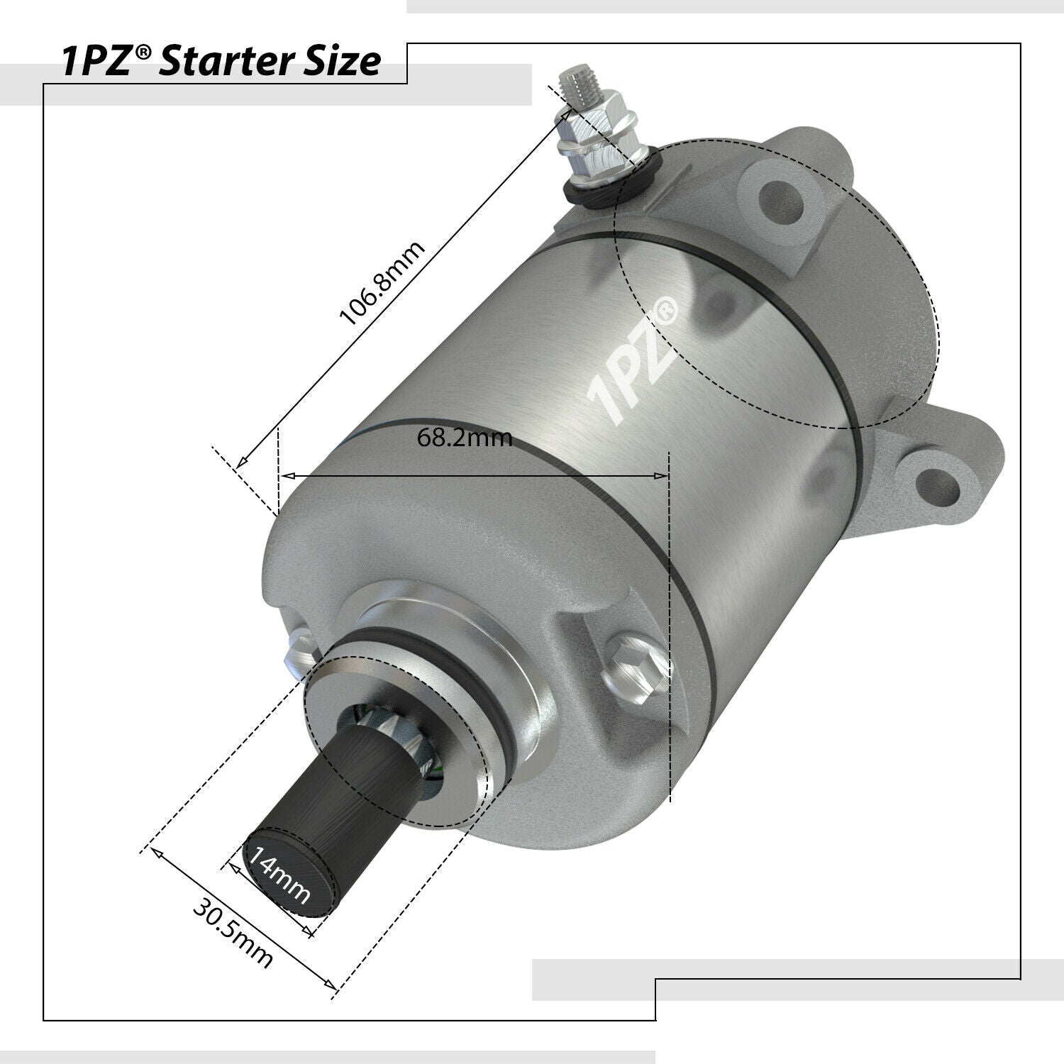 1PZ Starter Motor Replacement for Honda Recon Sportrax 250 TRX250 TRX250EX TRX250TE TRX250TM TRX250X 31200-HM8-003 31200-HM8-A41