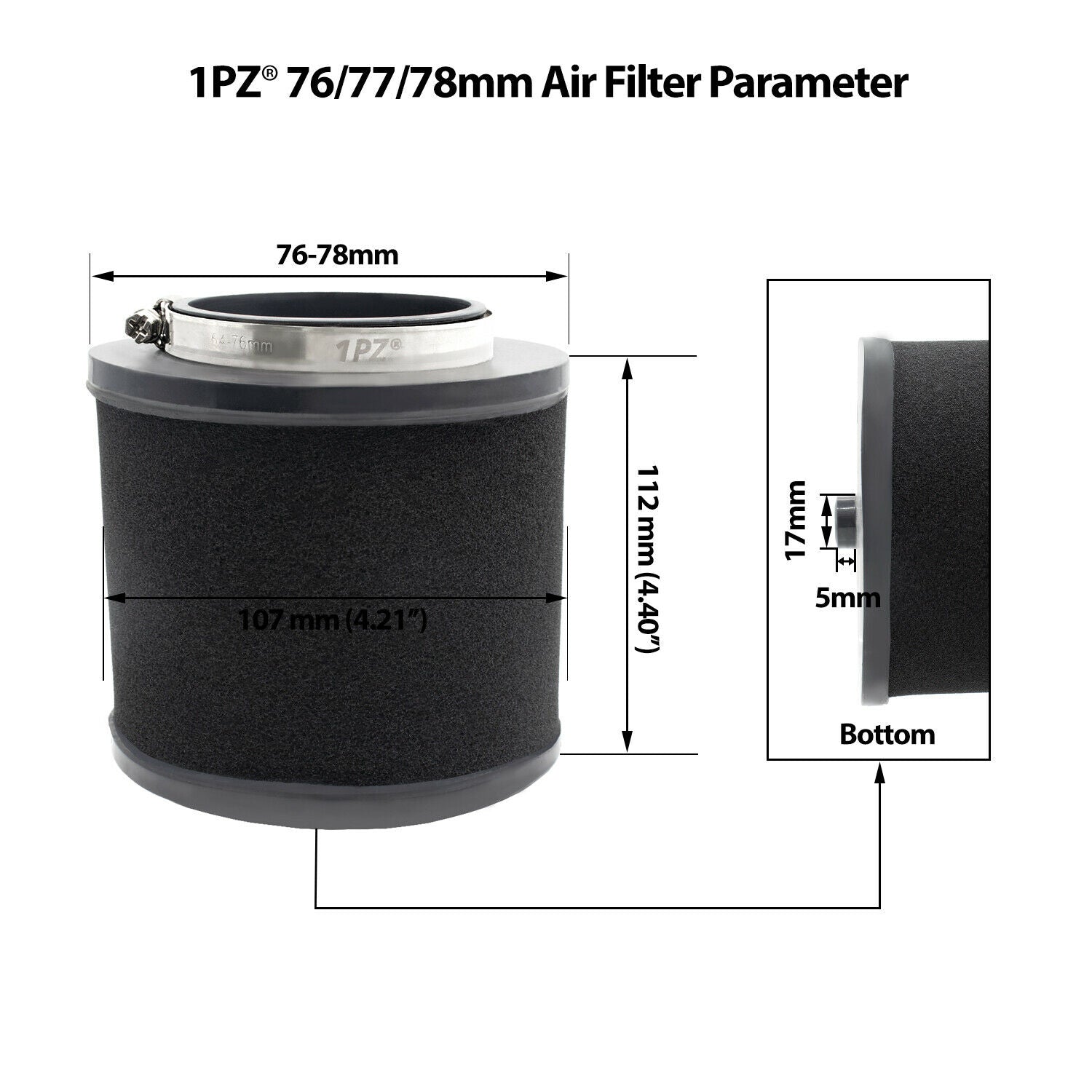 1PZ Air Filter Replacement for Honda BigRed FourTrax TRX300 TRX300FW 1988 1989 1990 1991 1992 17254-HC5-890