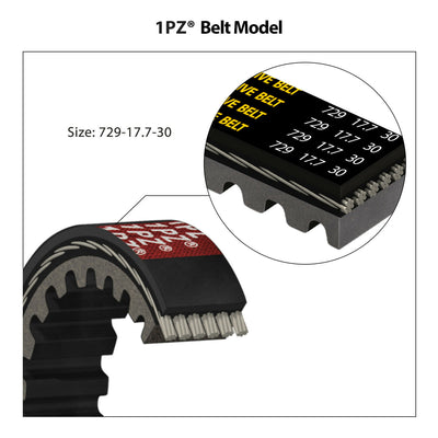 1PZ CVT Drive Belt 729-17.7-30 for GY6 49cc 50cc 139QMB Scooter Moped Long-Case Engine Roketa JMSTAR Taotao Jonway Baja Tank Scooter Moped ATV Go Kart