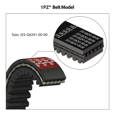 1PZ Starter Belt & Clutch Drive Belt Replacement for Yamaha G2 G5 G8 G9 G11 G14 Golf Cart J55-G6241-00-00 JN6-H1173-00