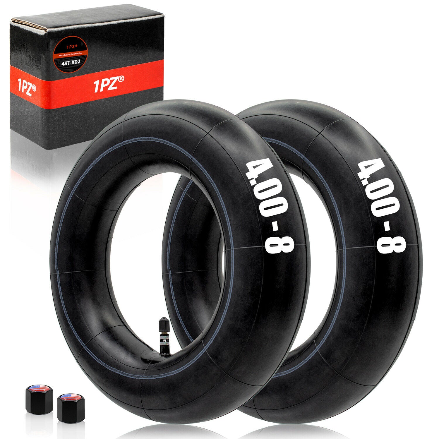 1PZ 4.80/4.00-8'' Inner Tubes with TR13 Straight Valve Stem Replacement for Mowers Hand Trucks Wheelbarrows Carts Generators Yard Trailers Dollies Trolleys Wagons
