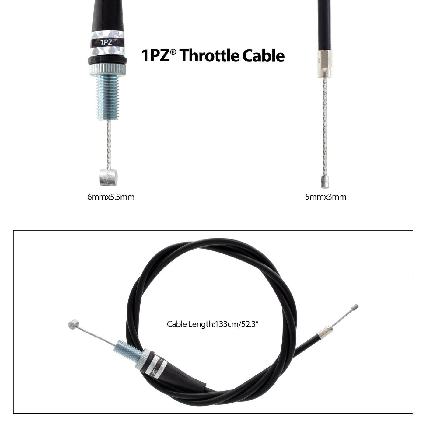 1PZ Heavy Duty 7/8" 22mm Twist Throttle Grips Cable for CRF KLX TTR 110 125 150 200 250 cc Dirt Pit Bike