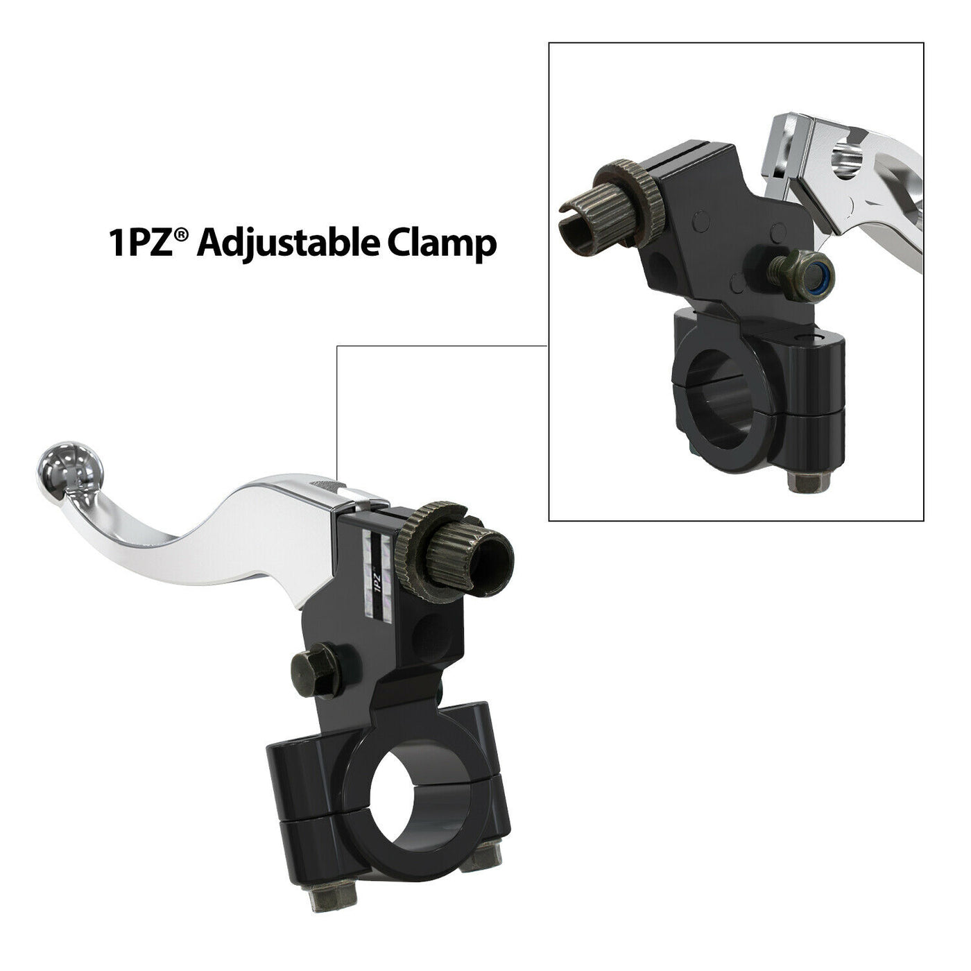 1PZ 7/8'' Sliver Chrome Clutch Lever + 39" Clutch Cable for 50cc 70cc 90cc 110cc 125cc SSR Apollo Chinese Dirt Bikes Pit Bike