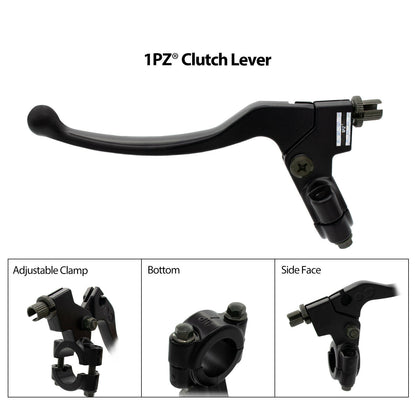 1PZ HB2-X02 7/8'' Handlebar Left Clutch Lever and Clutch Cable with Adjuster Replacement for Honda Yamaha Kawasaki 50cc 70cc 90cc 110cc 125cc Dirt Bikes Pit Bike