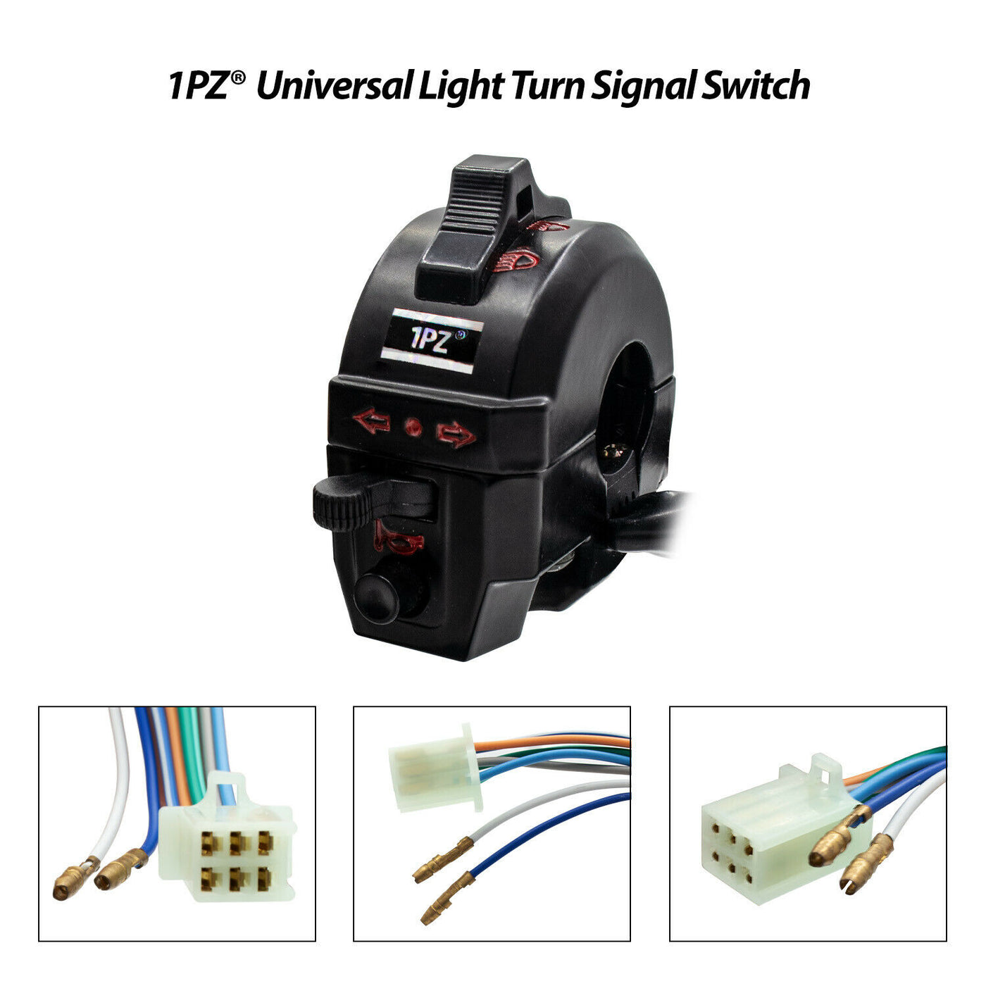 1PZ Universal Light Turn Signal Switch + Flasher Relay + Horn for Motorcycle Dirt Bike Replacement for Honda KTM Suzuki Kawasaki Yamaha