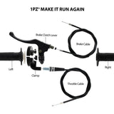 1PZ LC1-B01 Brake Clutch Lever Bike Brake Cable Throttle Grips w/Cable Set Assembly for Baja Mini Bike 196cc 5.5hp 6.5hp