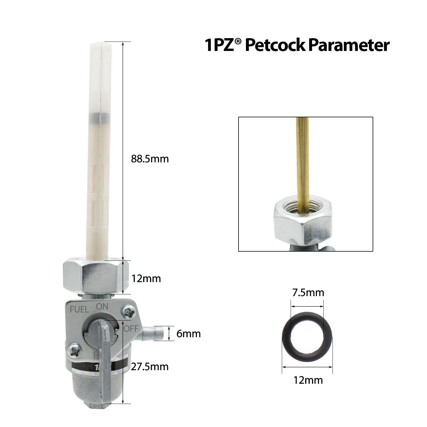 1PZ Premium Fuel Petcock Assembly Replacement for Honda ATC 185 185S 200X 200S 200M 16950-149-025