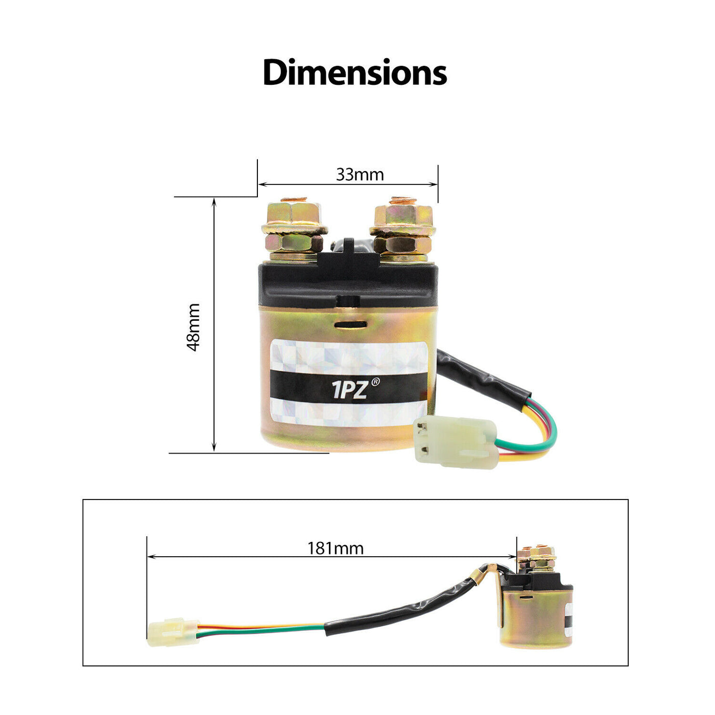 1PZ Starter Solenoid Relay Replacement for Honda Fourtrax Rancher TRX-350 2000-2016 / TRX-420-FA 2009-2015 / RX-420-FE 2007-2015 / TRX-420-FM 2007-2015