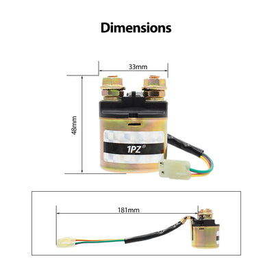 1PZ Starter Solenoid Relay Replacement for Honda Fourtrax Rancher TRX-350 2000-2016 / TRX-420-FA 2009-2015 / RX-420-FE 2007-2015 / TRX-420-FM 2007-2015