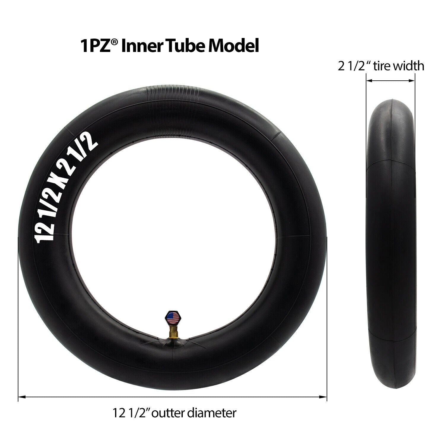 1PZ 2-Pack Heavy-Duty 90° Valve 10x2 / 10x2.125 Inner Tube Replacement –  1PZ® Brand