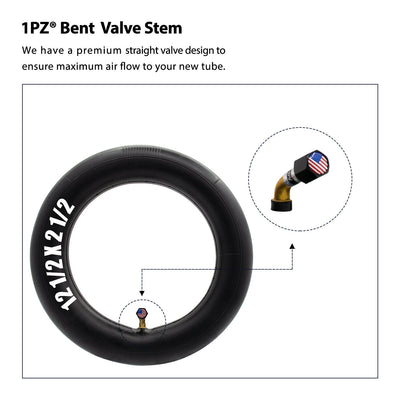 1PZ 2-Pack Heavy-Duty 90° Valve 10x2 / 10x2.125 Inner Tube Replacement for 2-Wheel Self Balancing Electric Scooter Kid Bike Baby Jogger Swagtron Swagcycle Trike Strollers