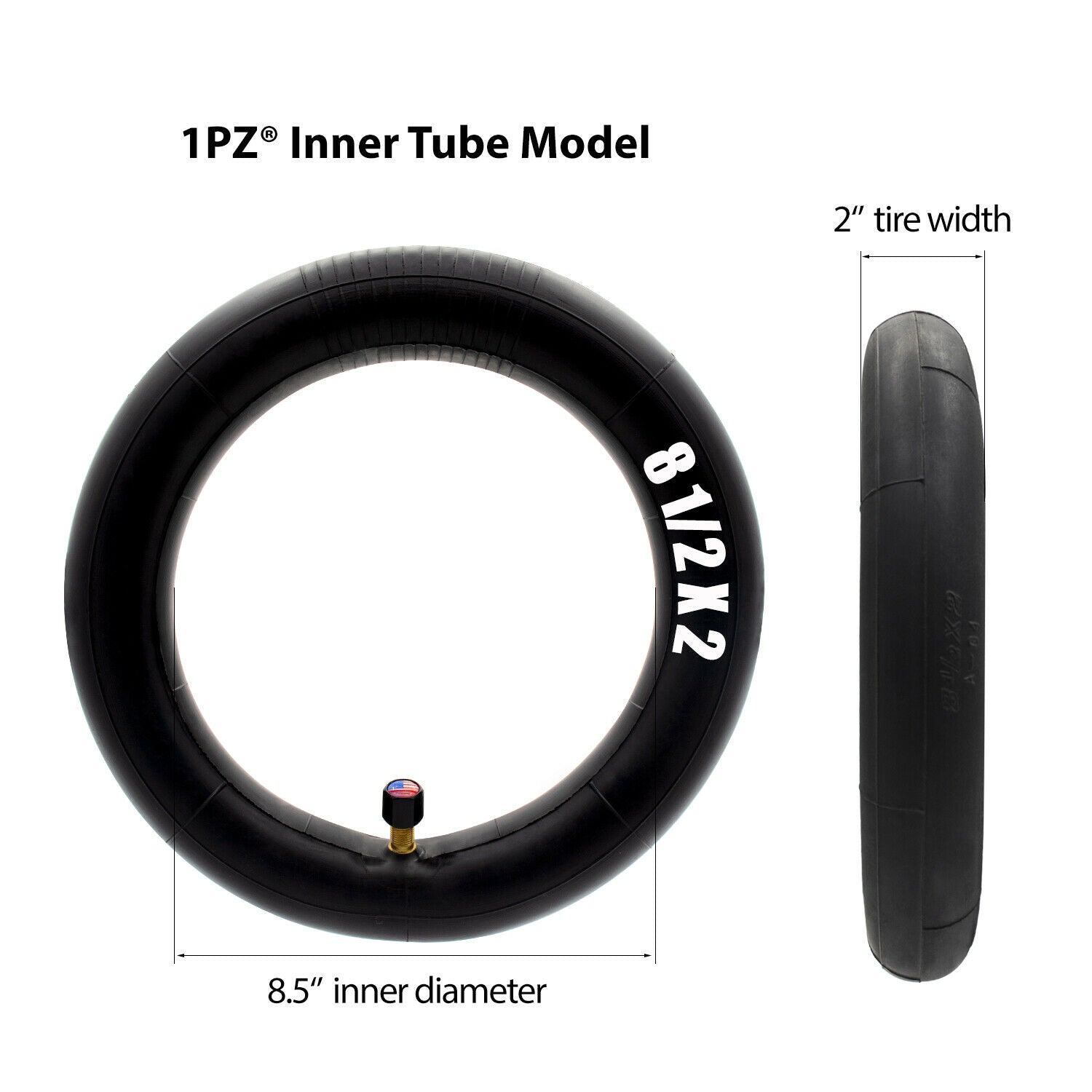 1PZ 2 8.5 Inch Inner Tubes Replacement for Mijia Xiaomi M365 / Gotrax Electric Scooter Inflated Spare Tire Pocket mini Bike