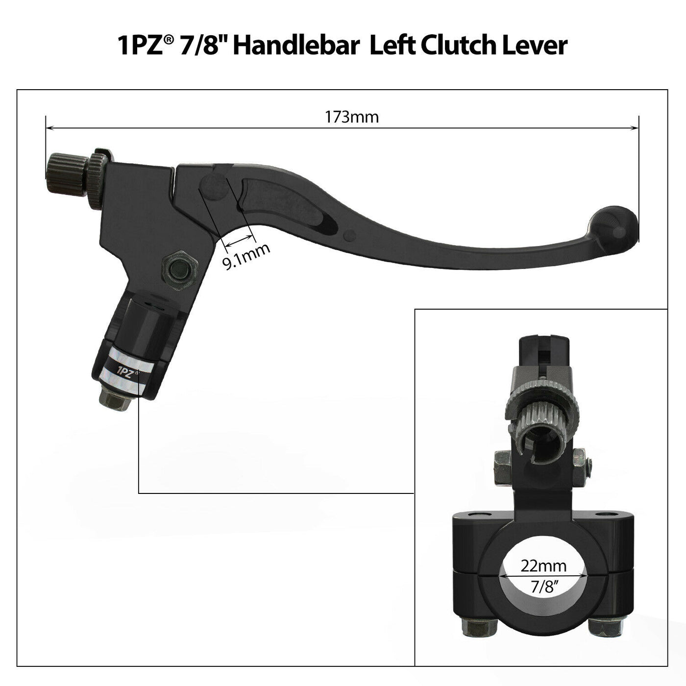 1PZ BLACK Left Clutch Lever For Baja Mini Bike 196cc 5.5hp 6.5hp Warrior Heat MB165