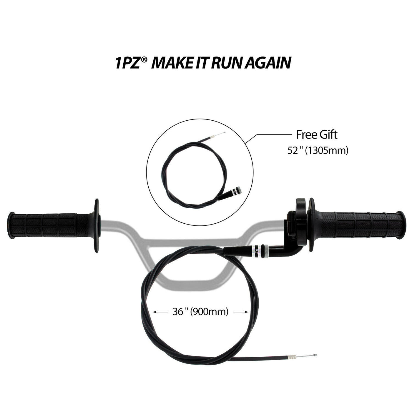 1PZ 7/8" 22mm Twist Throttle Cable Housing Grips Set Replacement for Coleman CT200U Trail 200 MOTOVOX MBX10 MBX11 Warrior MB165 MB200 5.5HP 6.5HP 50cc 125cc ATV Doodlebug Mini Dirt Bike