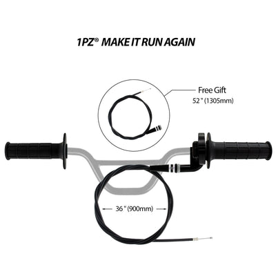 1PZ 7/8" 22mm Twist Throttle Cable Housing Grips Set Replacement for Coleman CT200U Trail 200 MOTOVOX MBX10 MBX11 Warrior MB165 MB200 5.5HP 6.5HP 50cc 125cc ATV Doodlebug Mini Dirt Bike
