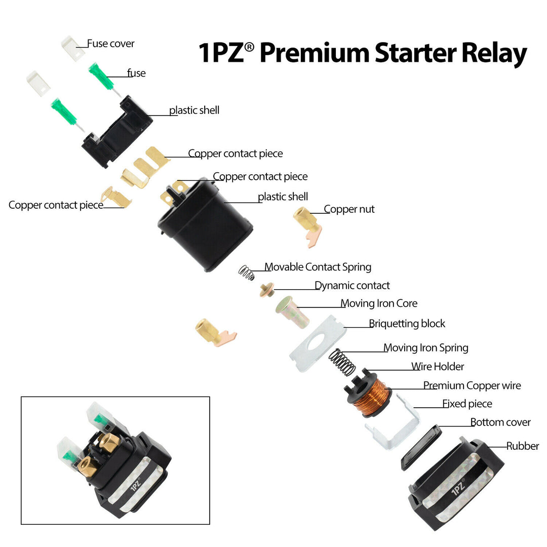 HUAREW Starter Solenoid Relay 4SV-81940-12-00 For Yamaha YFM350 400 450 660 ATVs (Grizzly, Kodiak, Etc.) 2003-2005
